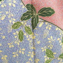 Load image into Gallery viewer, Kimono Light Red Blue Gold Butterfly Pine Tree Tall Silk #9657J2