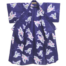 Load image into Gallery viewer, Yukata Blueish Purple Butterfly Cotton #10346F3