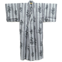 Load image into Gallery viewer, Men's Yukata Gray Black Dragon Cotton #10362F3