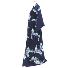 Load image into Gallery viewer, Yukata Vintage(1950-1980) Navy Butterfly Cotton #10485B1