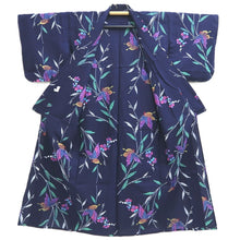 Load image into Gallery viewer, Yukata Vintage(1950-1980) Navy Butterfly Cotton #10757D3