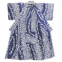 Load image into Gallery viewer, Yukata Vintage(1950-1980) Navy Botanical Cotton #11098B1