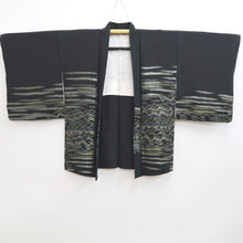 Load image into Gallery viewer, Haori Jacket Vintage(1950-1980) Black Gold Wave Silk #9864B2