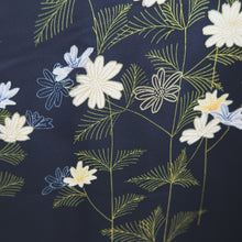 Load image into Gallery viewer, Haori Jacket Blueish Black Floral pattern Silk #11073A4