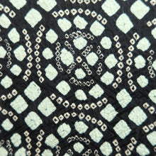 Load image into Gallery viewer, Haori Jacket Vintage(1950-1980) Black Mint Blue Full Shibori Diamond Geometric Silk #10922E5