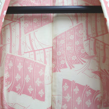 Load image into Gallery viewer, Haori Jacket Pink Cream white Gold Plum blossom Silk #10732D3