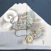 Load image into Gallery viewer, Men's Haori Vintage(1950-1980) Dark Blue Dragon Silk #10639C4