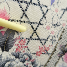 Load image into Gallery viewer, Furisode Blue Plum blossom Camellia Silk #10543B3