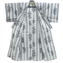 Load image into Gallery viewer, Men's Yukata Gray Black Dragon Cotton #10362F3
