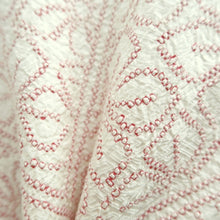 Load image into Gallery viewer, Haori Jacket Vintage(1950-1980) White Red Shibori Flower Silk #10582C1