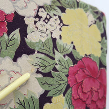 Load image into Gallery viewer, Haori Jacket Vintage(1920-1950) Black Green Red Peony Silk #10622C3