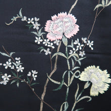 Load image into Gallery viewer, Haori Jacket Vintage(1950-1980) Black Fully Embroidered Branch Flower Silk #9991C2