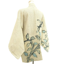 Load image into Gallery viewer, Haori Jacket Vintage(1950-1980) Yellowish White Full Shibori Botanical Silk #10953F2