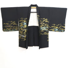 Load image into Gallery viewer, Haori Jacket Vintage(1950-1980) Black Gold Cloud Silk #10993F4