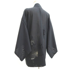 Load image into Gallery viewer, Haori Jacket Vintage(1950-1980) Black See-Through Chrysanthemum Silk #10633C4