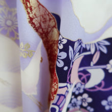 Load image into Gallery viewer, Furisode Blue Crane Birds Silk #10313F1