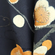 Load image into Gallery viewer, Haori Jacket Vintage(1950-1980) Black Gold Plum blossom Branch Silk #11063A4