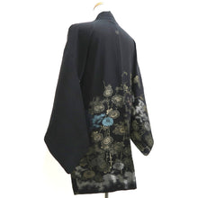 Load image into Gallery viewer, Haori Jacket Vintage(1950-1980) Black Gold Chrysanthemum Silk #10126D3