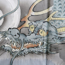 Load image into Gallery viewer, Men's Haori Vintage(1950-1980) Dark Blue Dragon Silk #10639C4