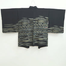 Load image into Gallery viewer, Haori Jacket Vintage(1950-1980) Black Gold Wave Silk #9864B2