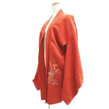 Load image into Gallery viewer, Haori Jacket Vermillion Fully Embroidered Iris Silk #10794D5