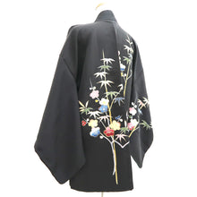 Load image into Gallery viewer, Haori Jacket Vintage(1950-1980) Black Plum blossom Branch Silk #10933F1