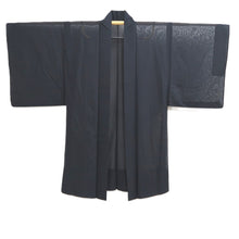 Load image into Gallery viewer, Men's Haori Vintage(1950-1980) Blueish Black See-Through Montsuki Silk #10425A2