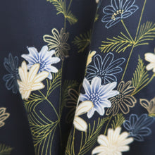 Load image into Gallery viewer, Haori Jacket Blueish Black Floral pattern Silk #11073A4