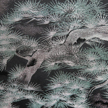 Load image into Gallery viewer, Haori Jacket Vintage(1950-1980) Black Silver Mastu Curling Wave Landscape Silk #9754A3