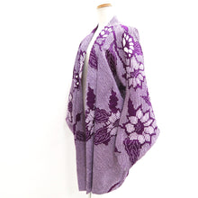 Load image into Gallery viewer, Haori Jacket Vintage(1950-1980) Purple Full Shibori Botanical Silk #10923E5