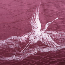 Load image into Gallery viewer, Haori Jacket Wine red Crane Birds Silk #10722D2