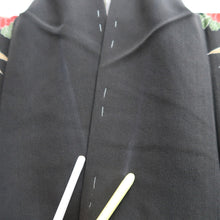 Load image into Gallery viewer, Tomesode Vintage(1920-1950) Black Hand painted Crane Birds Silk #10403A1