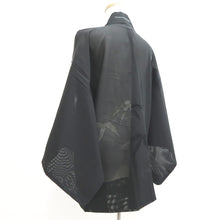 Load image into Gallery viewer, Haori Jacket Vintage(1950-1980) Black Sheer Bamboo leaf Silk #10894E4