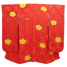 Load image into Gallery viewer, Juban Red Furisode Leaves Shibori Silk #10516B2
