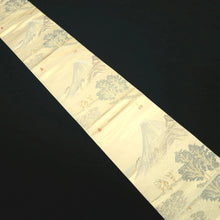 Load image into Gallery viewer, Fukuro Obi Beige Gold Mt. Fuji Landscape Silk BB335V9
