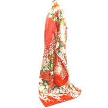 Load image into Gallery viewer, Furisode Orange Pink Plum blossom Branch Tall Silk #10314F1