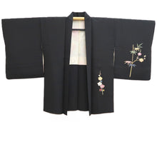 Load image into Gallery viewer, Haori Jacket Vintage(1950-1980) Black Plum blossom Branch Silk #10933F1