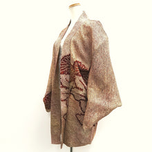 Load image into Gallery viewer, Haori Jacket Vintage(1950-1980) Brown Full Shibori Chrysanthemum Silk #10172D4