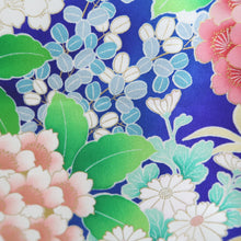 Load image into Gallery viewer, Furisode Light Blue Blue Camellia Silk #10334F2
