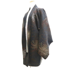 Load image into Gallery viewer, Haori Jacket Vintage(1950-1980) Black Gold Silver Rangiku Chrysanthemum Silk #9719A1