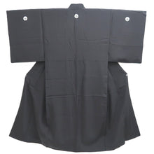 Load image into Gallery viewer, Men's Kimono Vintage(1950-1980) Black Montsuki Silk #10463A4