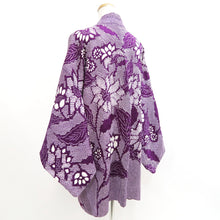 Load image into Gallery viewer, Haori Jacket Vintage(1950-1980) Purple Full Shibori Botanical Silk #10923E5