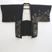 Load image into Gallery viewer, Haori Jacket Vintage(1950-1980) Black Gold Chrysanthemum Silk #10126D3