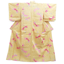 Load image into Gallery viewer, Yukata Pale Yellow Dragonfly Cotton #10747D3
