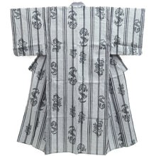 Load image into Gallery viewer, Men's Yukata Gray Black Dragon Cotton #10362F3