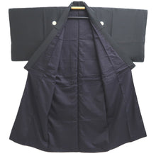 Load image into Gallery viewer, Men's Kimono Vintage(1950-1980) Black Montsuki Habutae Silk #10867E4