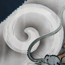 Load image into Gallery viewer, Men's Haori Vintage(1950-1980) Dark Blue Dragon Silk #10639C4