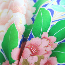 Load image into Gallery viewer, Furisode Light Blue Blue Camellia Silk #10334F2