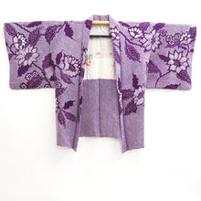 Load image into Gallery viewer, Haori Jacket Vintage(1950-1980) Purple Full Shibori Botanical Silk #10923E5