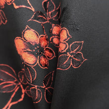 Load image into Gallery viewer, Haori Jacket Vintage(1950-1980) Black Flower Silk #10592C1